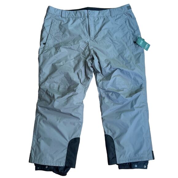 BEAN Waterproof Snow Ski Pants Tek Insulated Lined Gray Plus